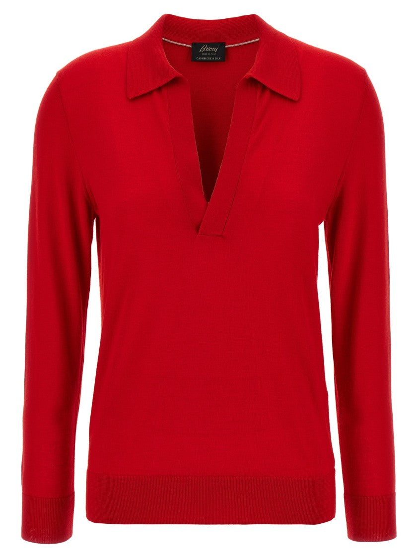 Brioni Cashmere And Silk Polo Shirt
