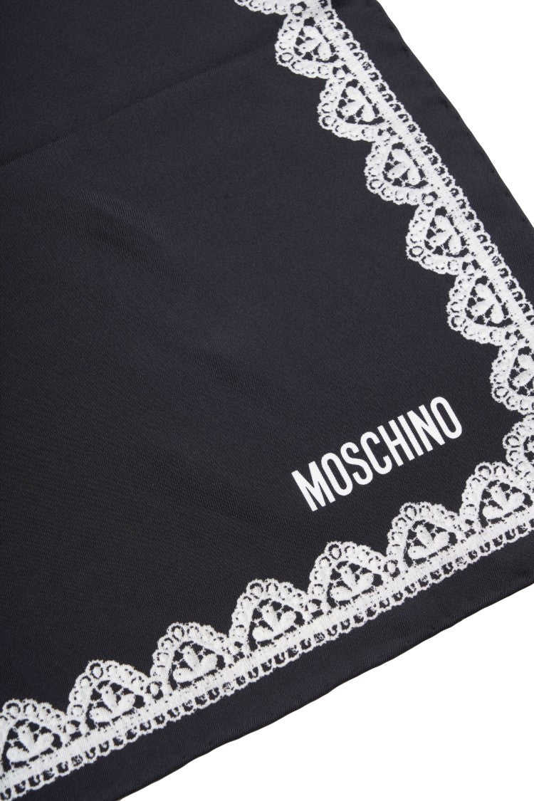 Moschino Silk Scarf With Lace Pattern