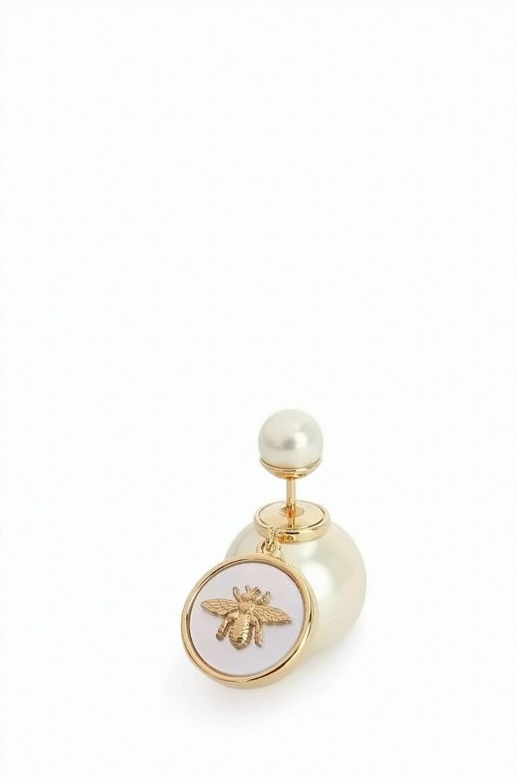Dior Oval Pendant Earrings With Gold-Tone Frame