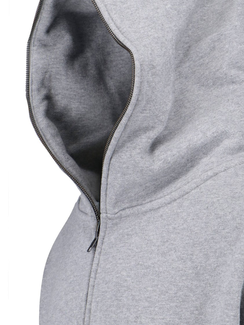 Entire Studios Grey Cropped Roomy Hood Zip-Up Hoodie