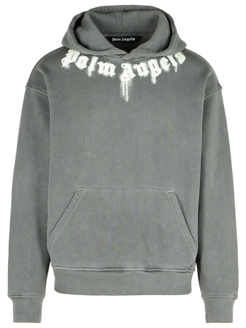 Palm Angels Gray Cotton Sweatshirt