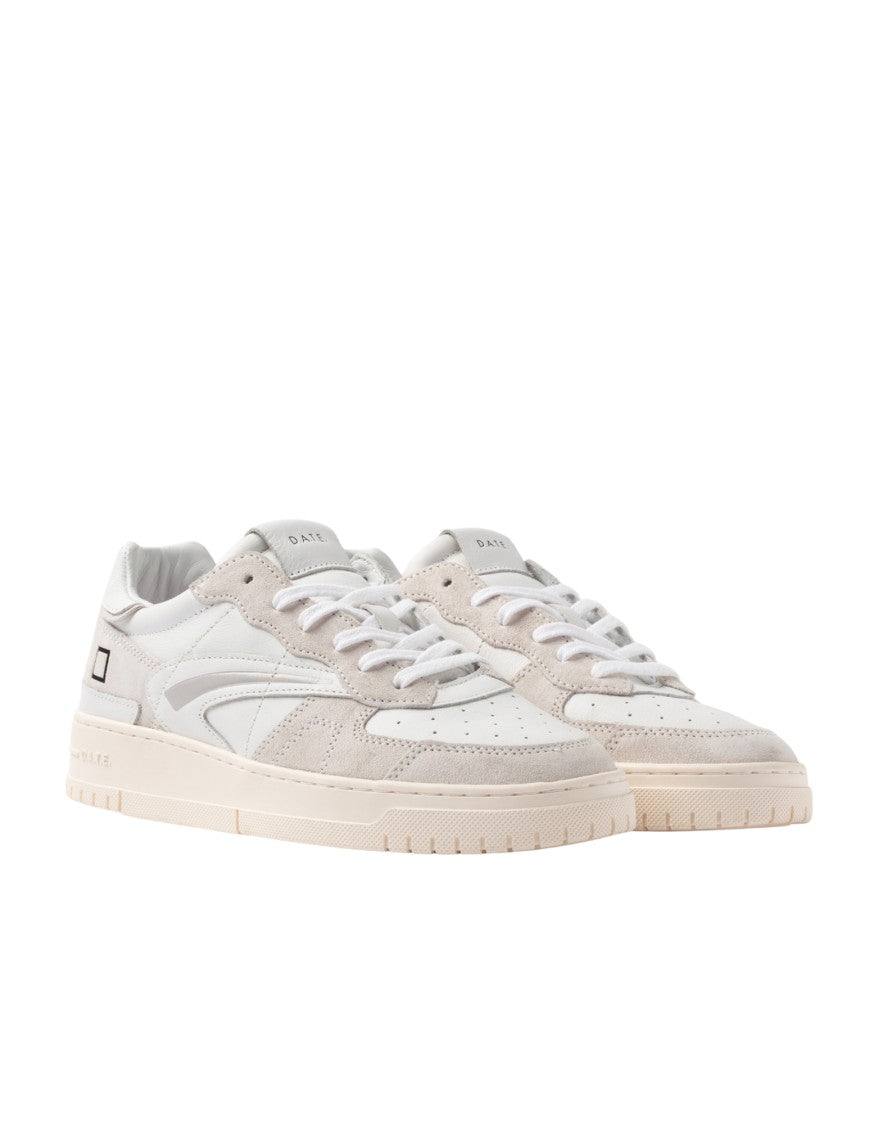 D.A.T.E White Torneo Pure Basic Leather Sneakers