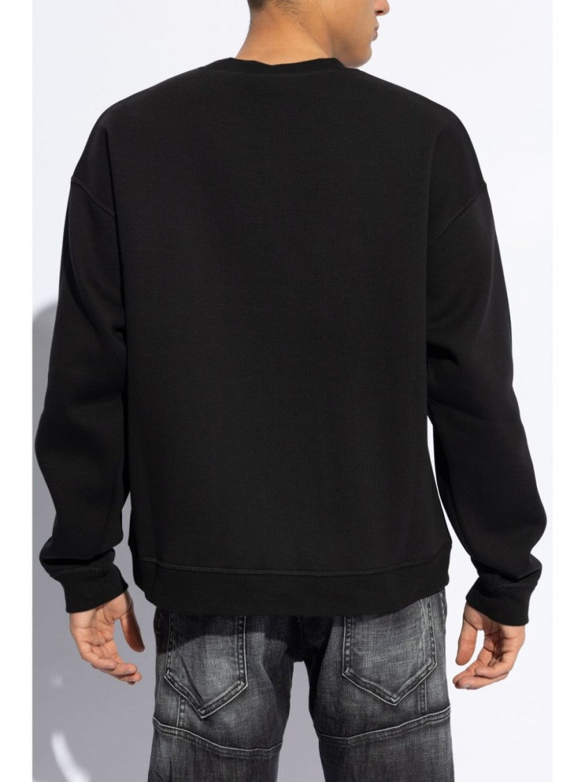 Dsquared2 Black Cotton Graphic Print Sweatshirt