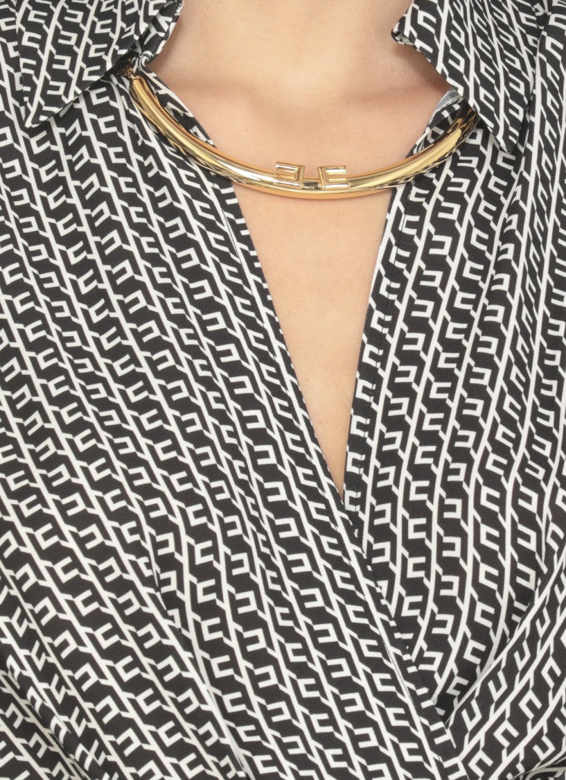 Elisabetta Franchi Asymmetric Hemline Midi Dress