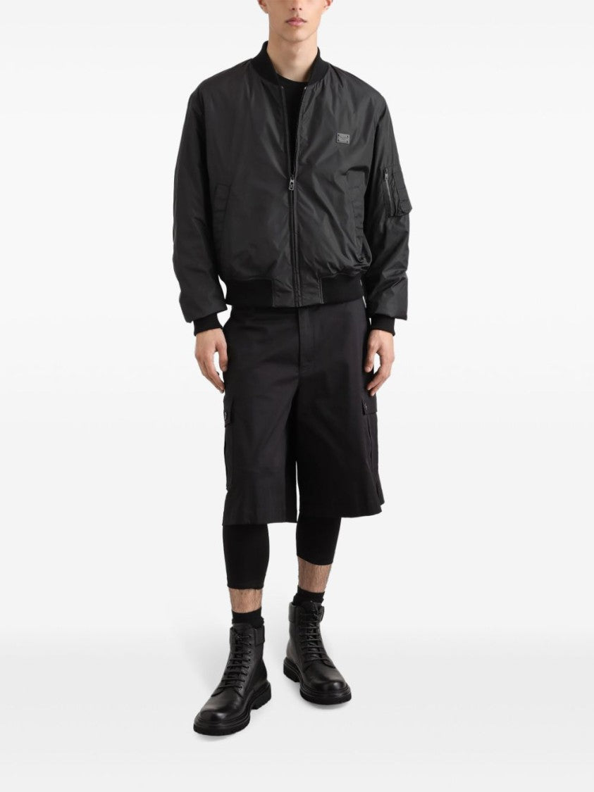 Dolce & Gabbana Cargo-Style Black Shorts With Concealed Fly