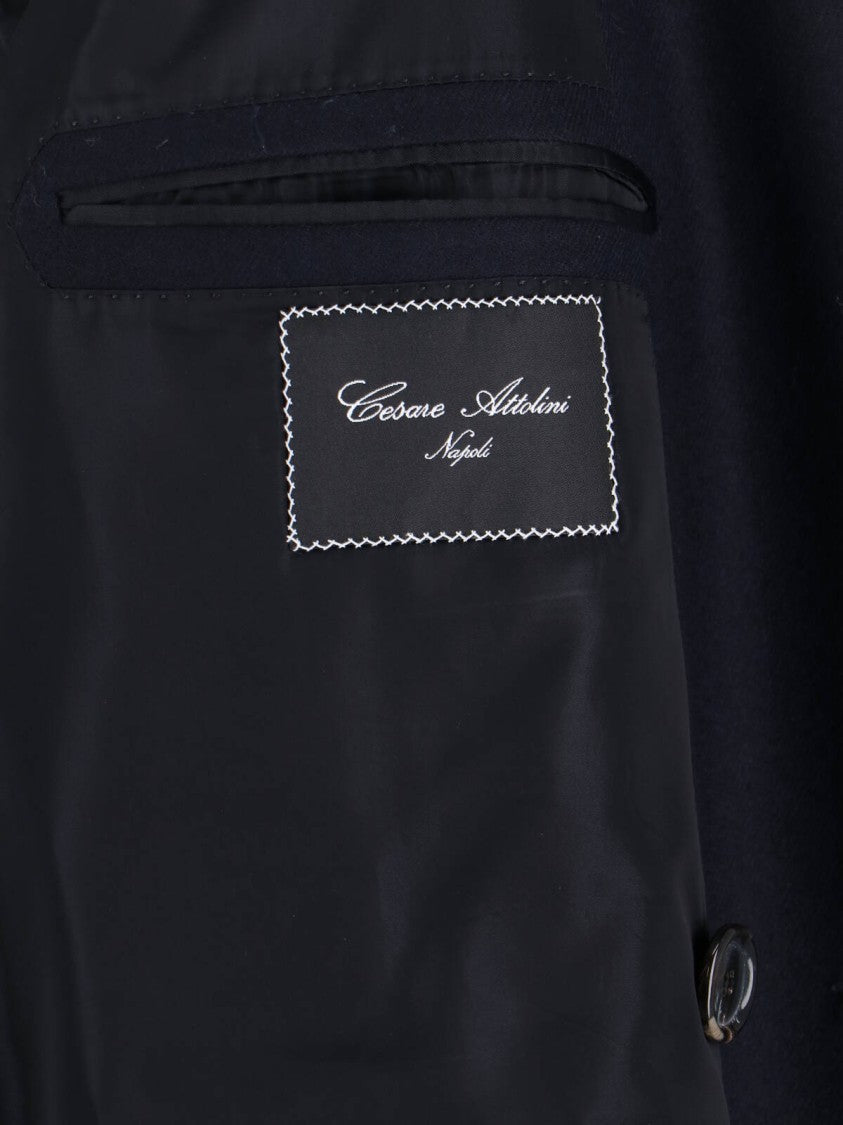 Cesare Attolini Double-Breasted Black Wool