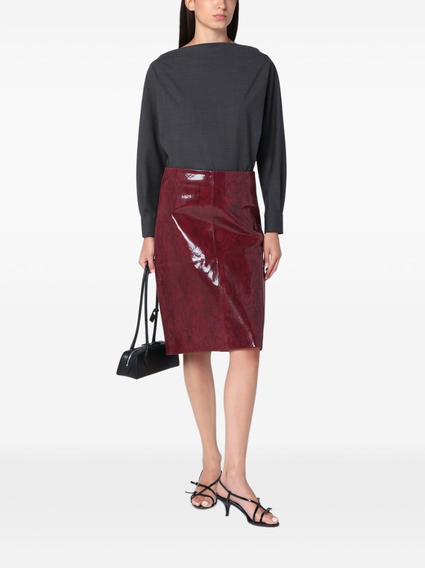 Parosh Chic Anthracite Blouse With Textured Pattern