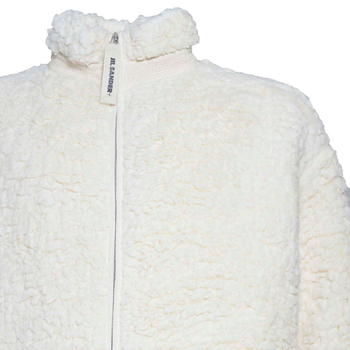 Jil Sander Natural White Cotton Fleece Jacket