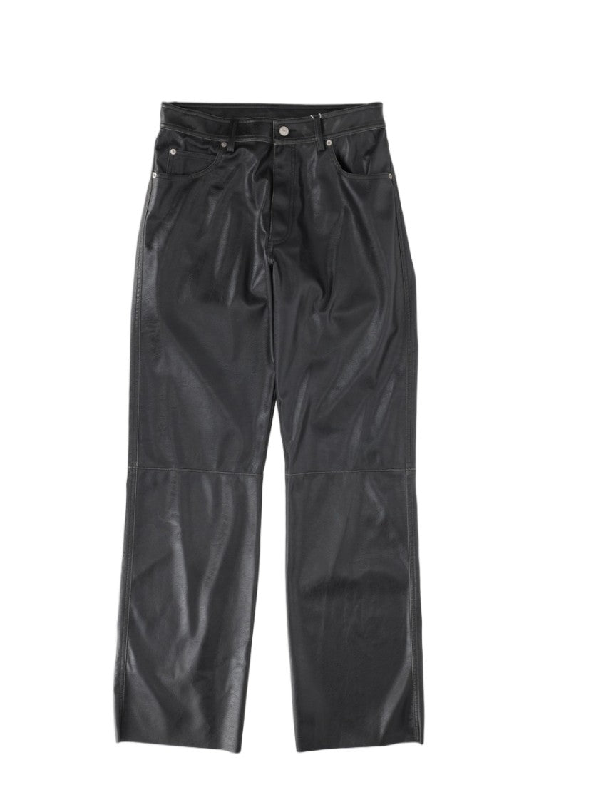 Mm6 By Maison Margiela Sleek Black Coated Polyester Jeans