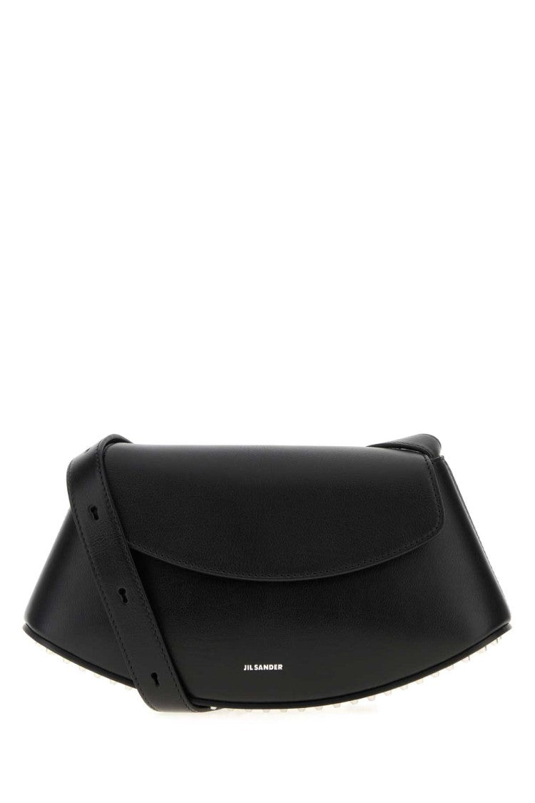 Jil Sander Black Leather Eldorado Crossbody Bag