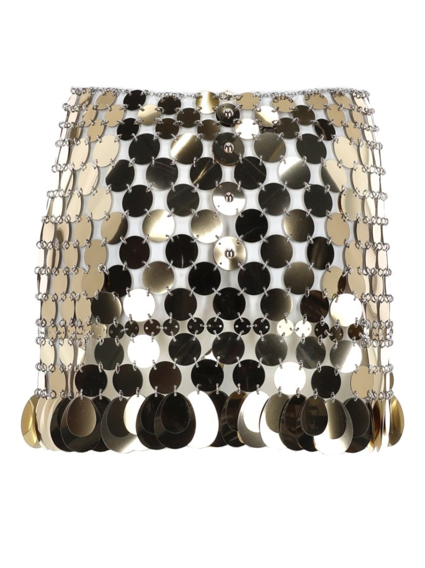 Rabanne Circular Metallic Sequins Linked Mini Skirt
