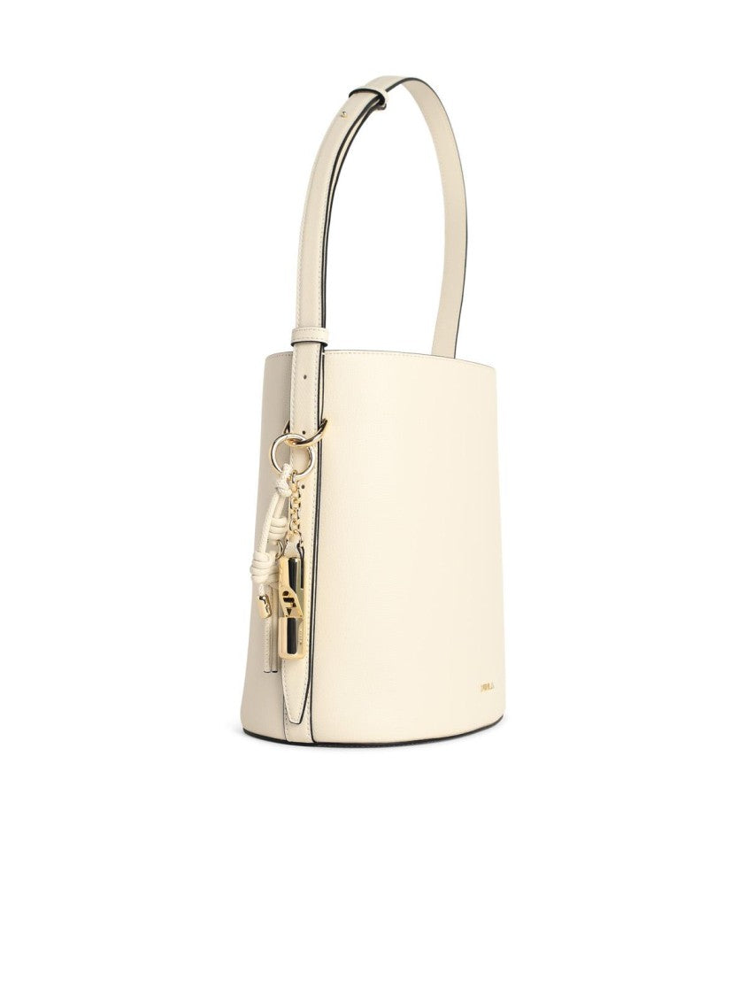 Furla Cream Leather 'Roxie' Bucket Bag