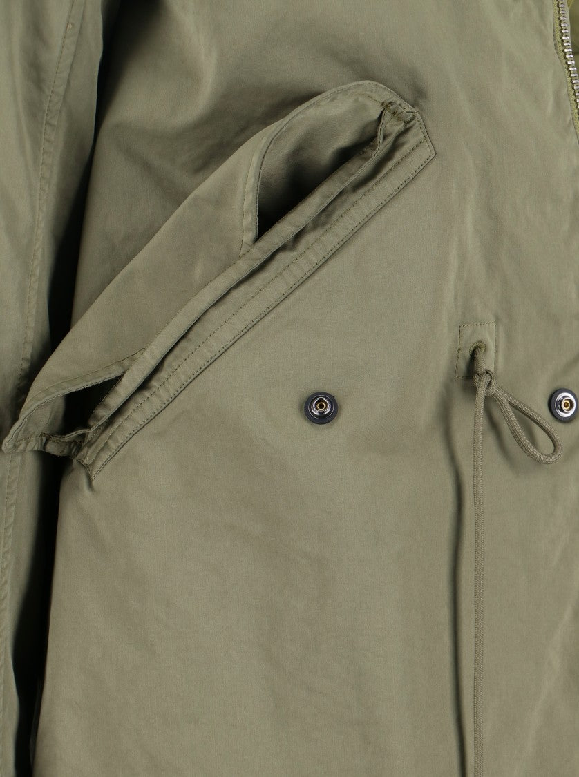 C.P. Company Green Minimalistic Jacket With High Collar