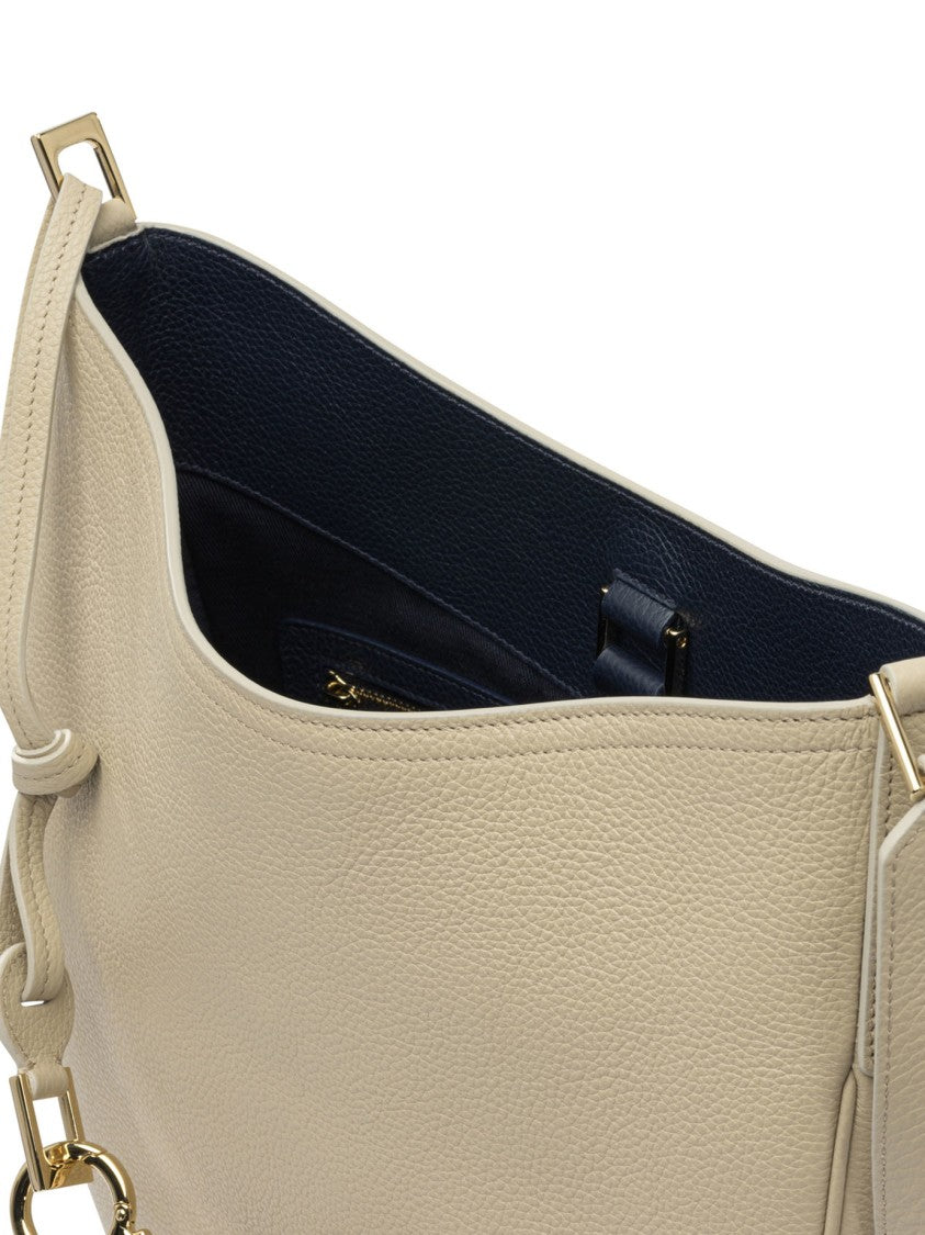 Ferragamo Textured Calf Leather Hobo Shoulder Bag