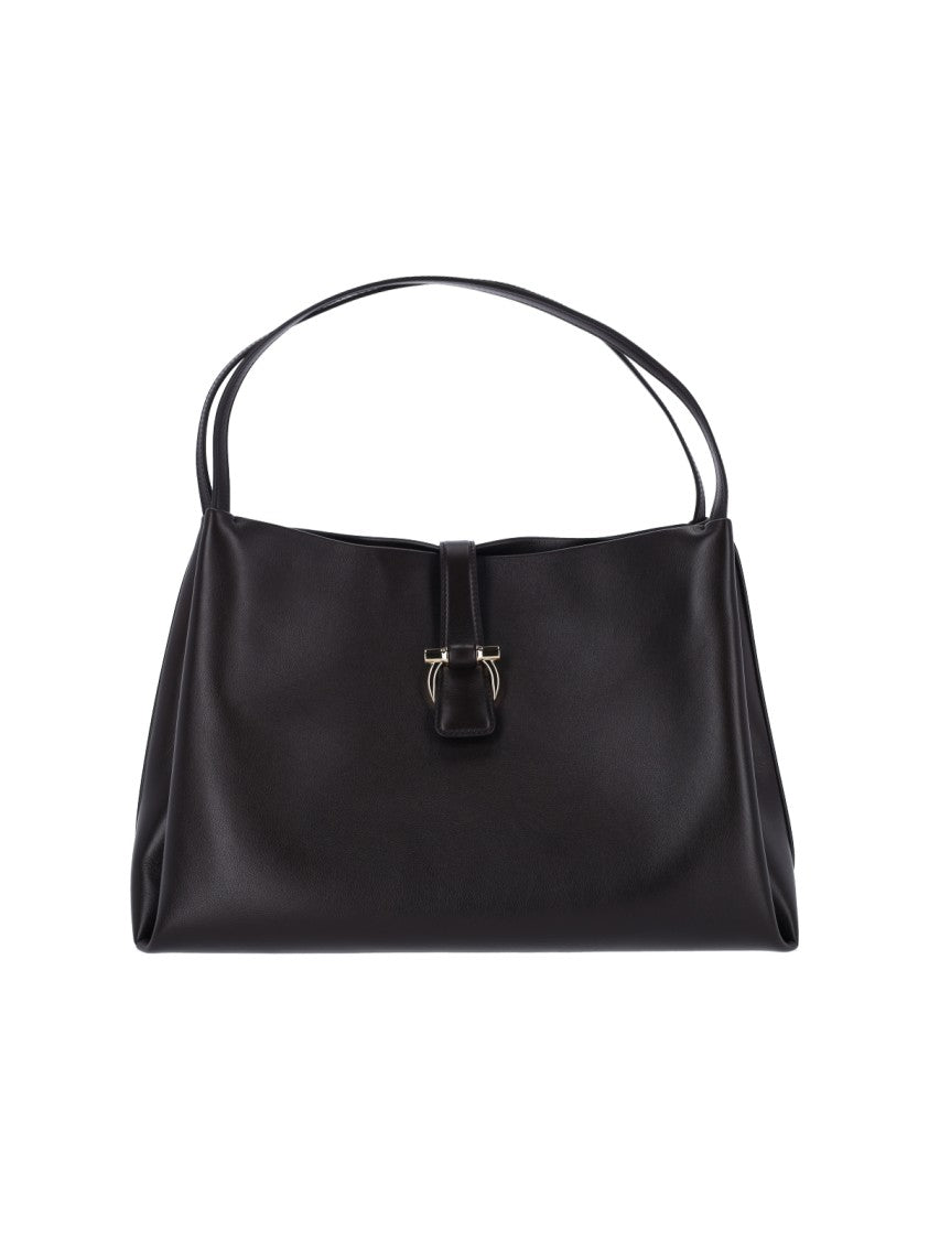 Ferragamo "Gancini" Tote Bag – Black