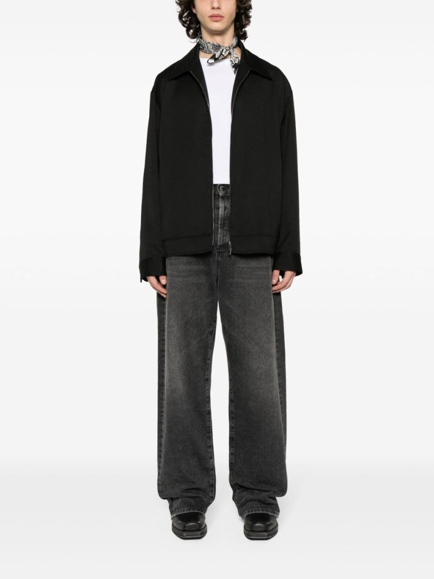Golden Goose Black Wool Gabardine Coach Jacket
