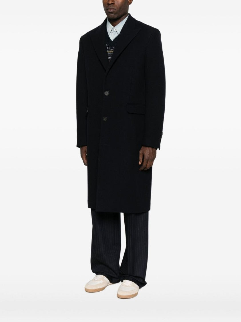 Golden Goose Black Wool Blend Notched Lapel Coat