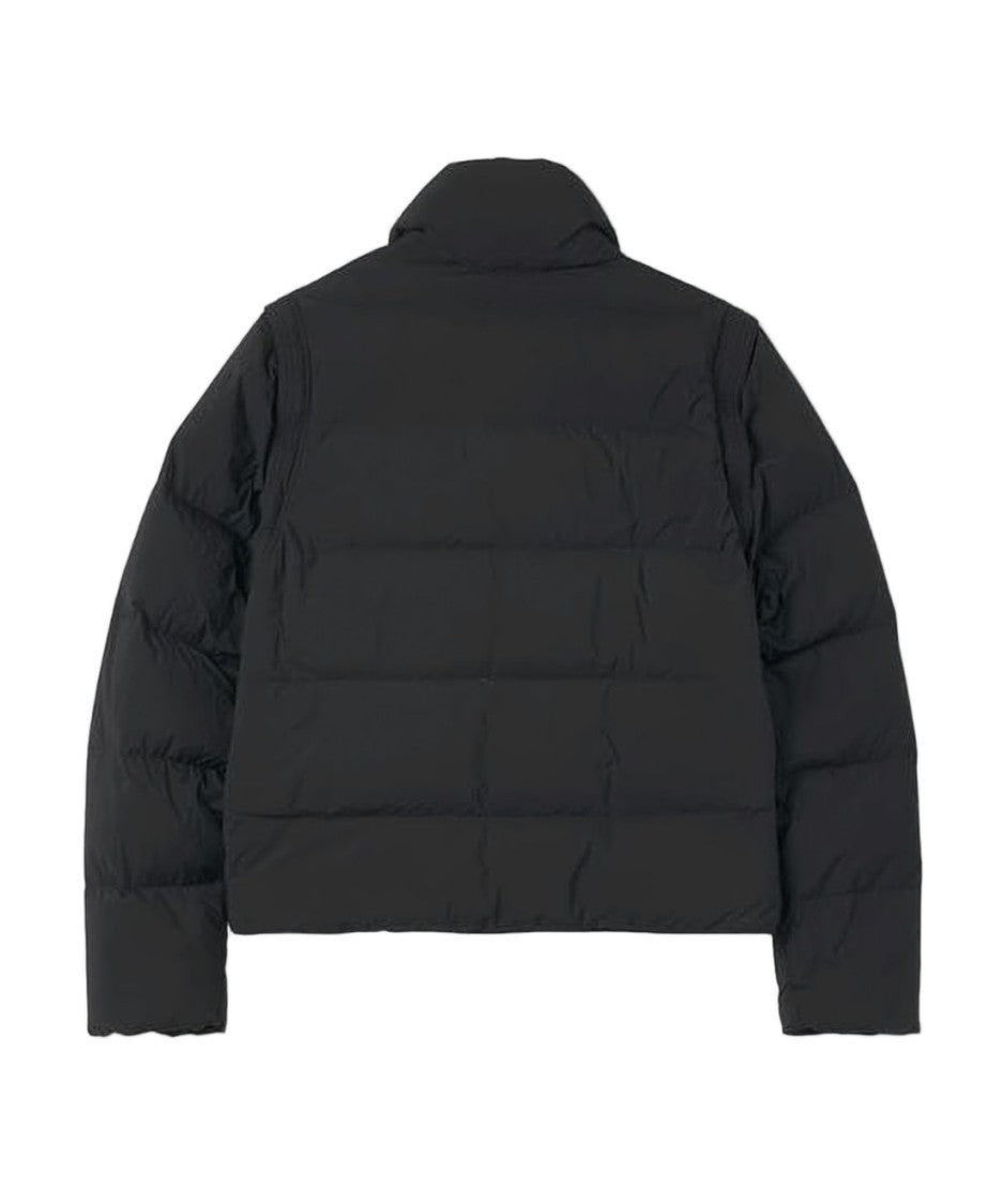 Ten C Black Padded Jacket With High Collar