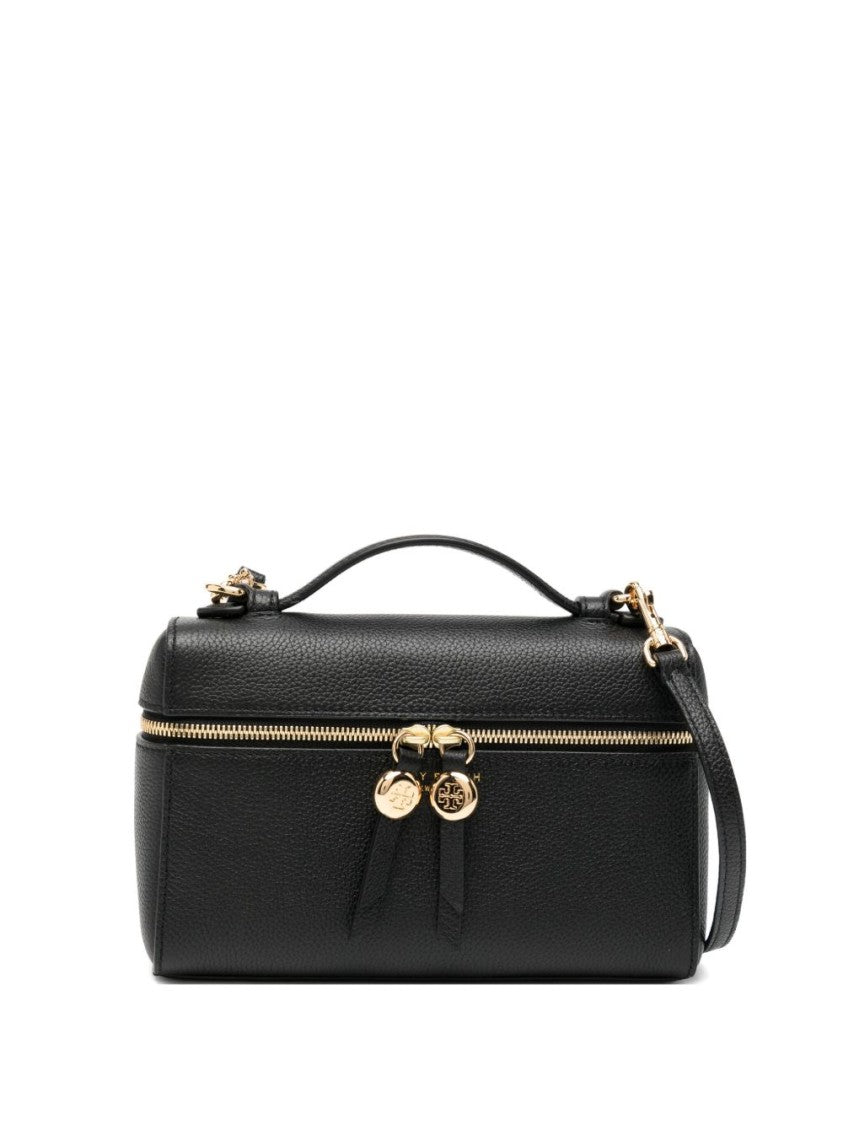Tory Burch Textured Black Leather Shoulder Bag