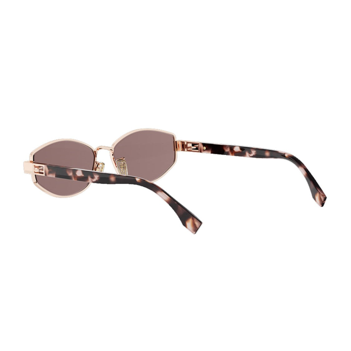 Fendi Pink Tube Fe40216u Geometric Metal Sunglasses