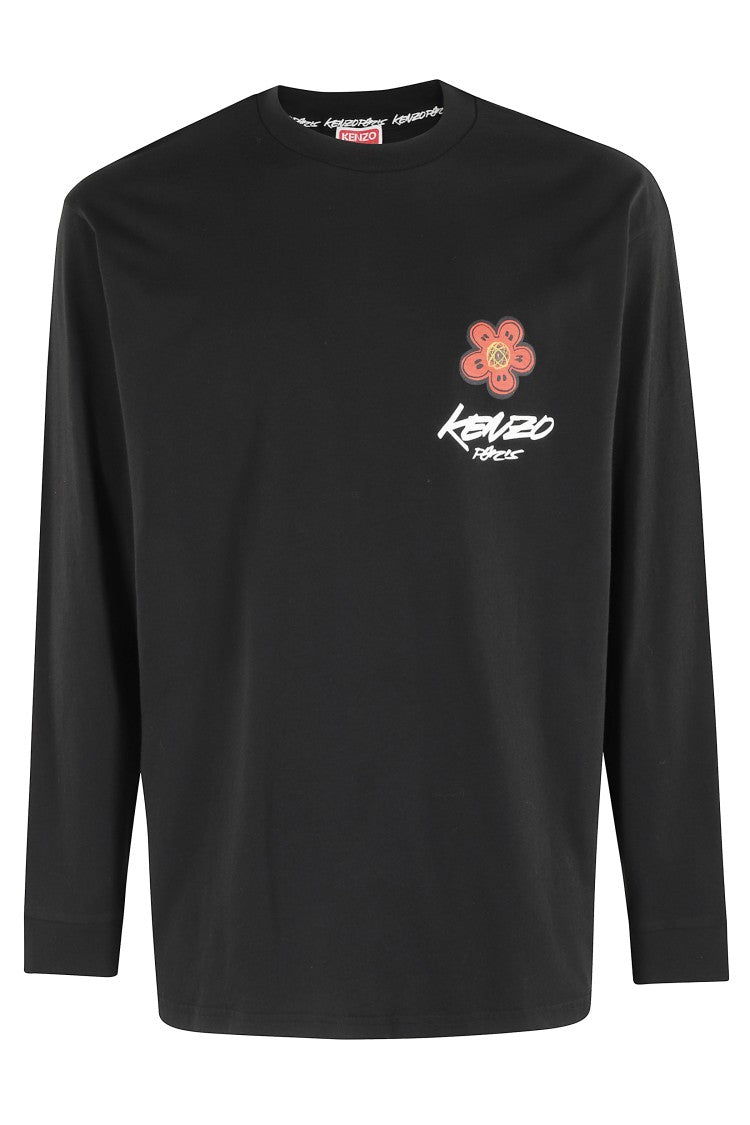 Kenzo Long-Sleeved Black Crew Neck T-Shirt