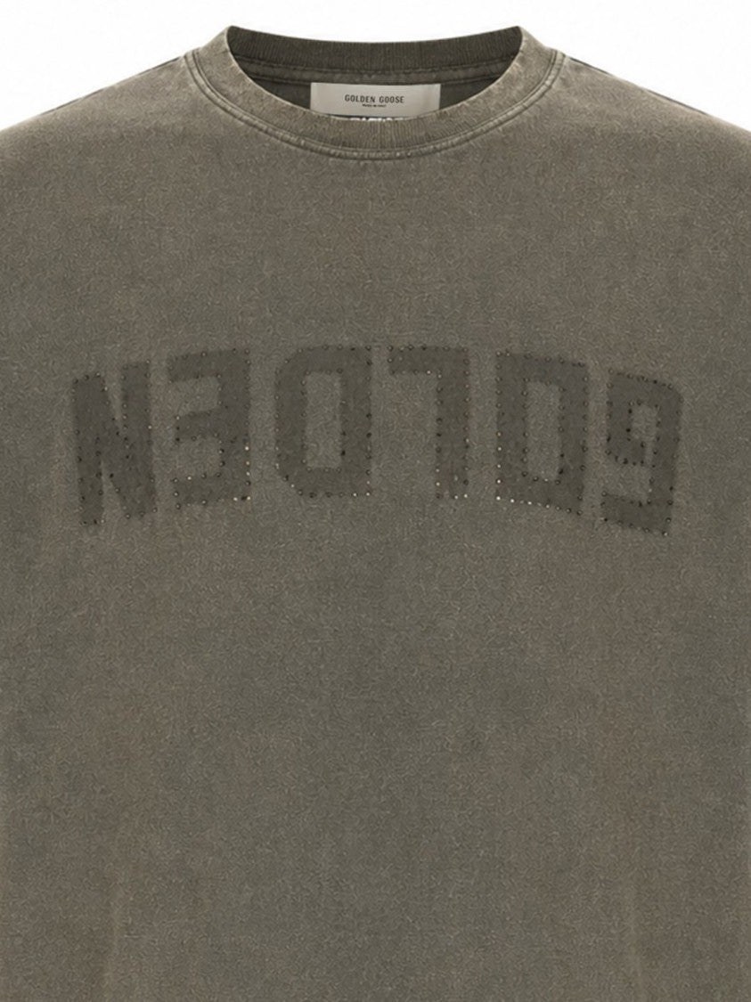 Golden Goose Short-Sleeved Vintage Grey Cotton T-Shirt