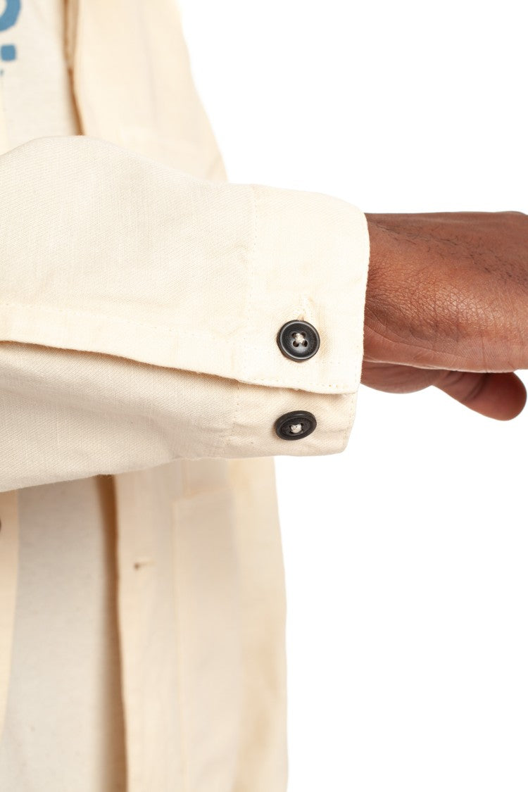 C.P. Company Casual Cotton-Linen Overshirt With Button Closure