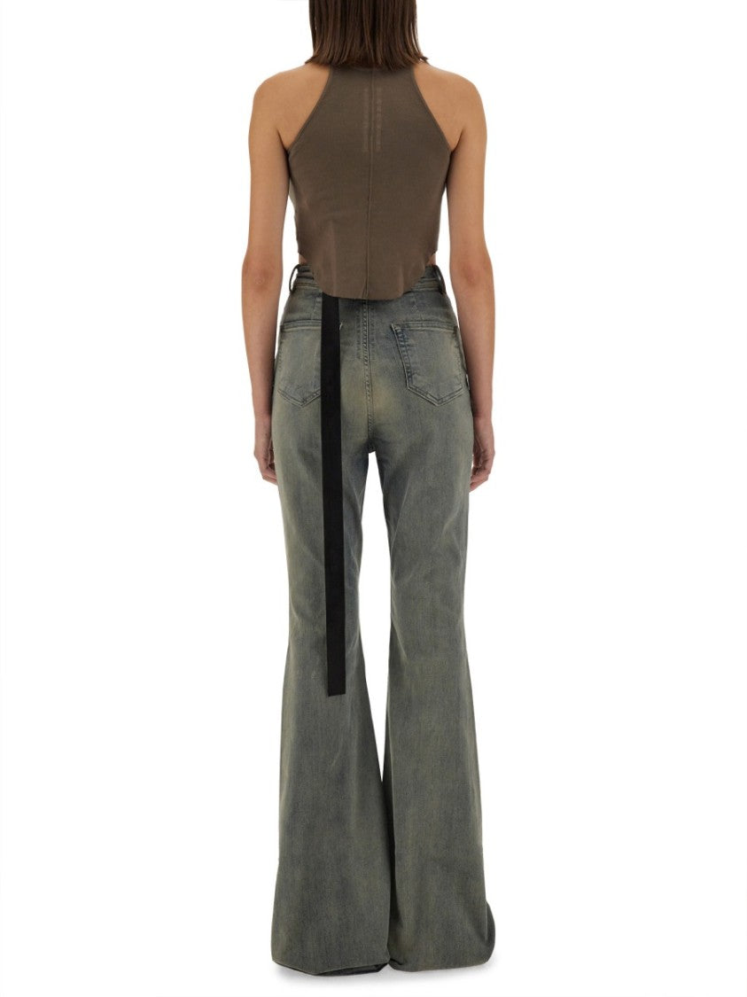 Drkshdw By Rick Owens Cropped Fitted Tank Top