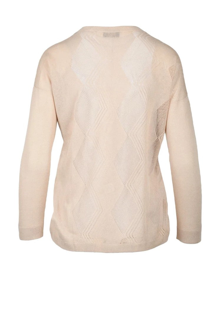 Ambrosio Beige Diamond Viscose-Blend Sweater