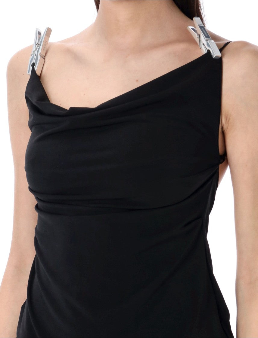 Coperni Washing Clip Gala Dress With Draped Neckline