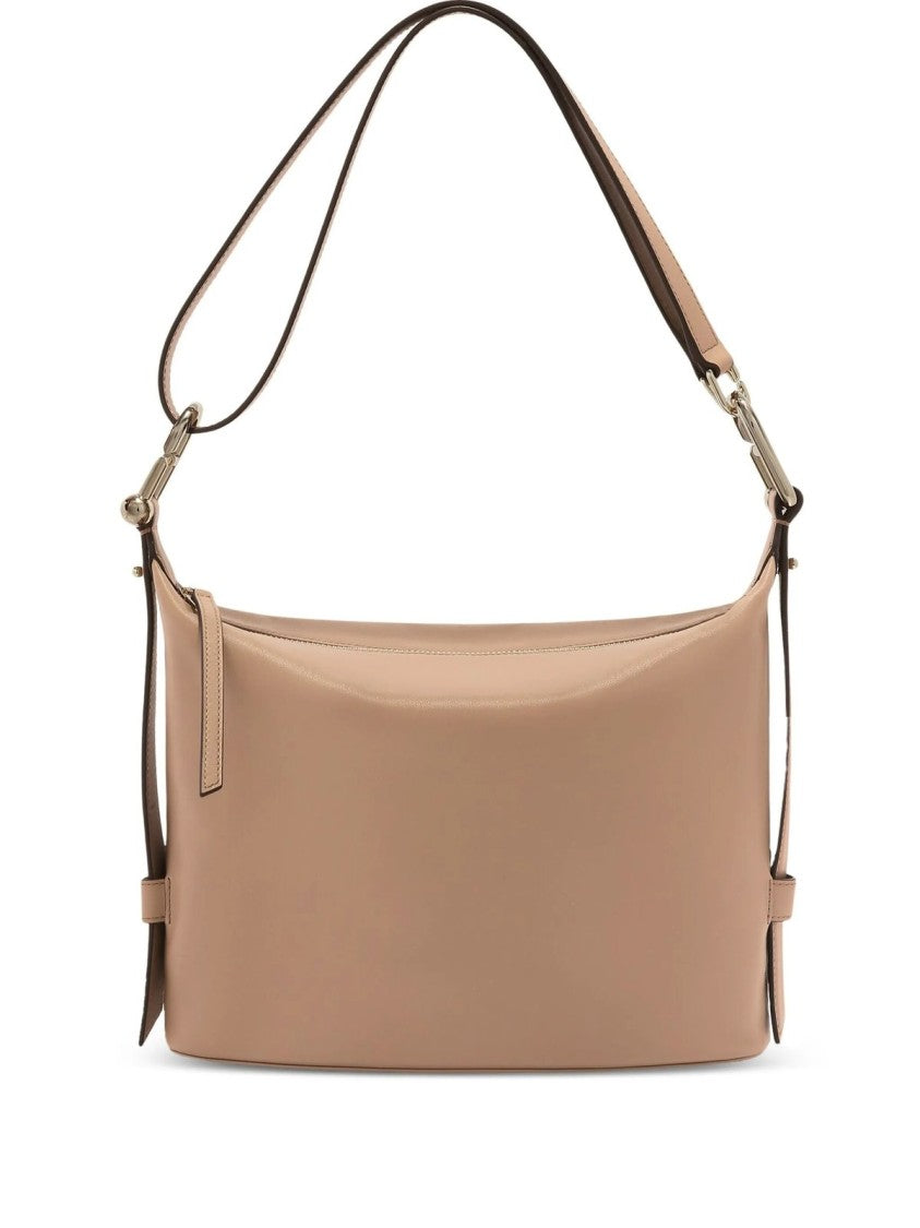 Furla Structured Leather Bag With Versatile Carrying Options