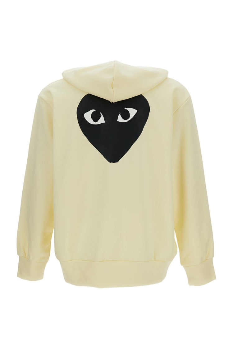 Comme Des Garçons Front-Zip Hoodie With Heart Print