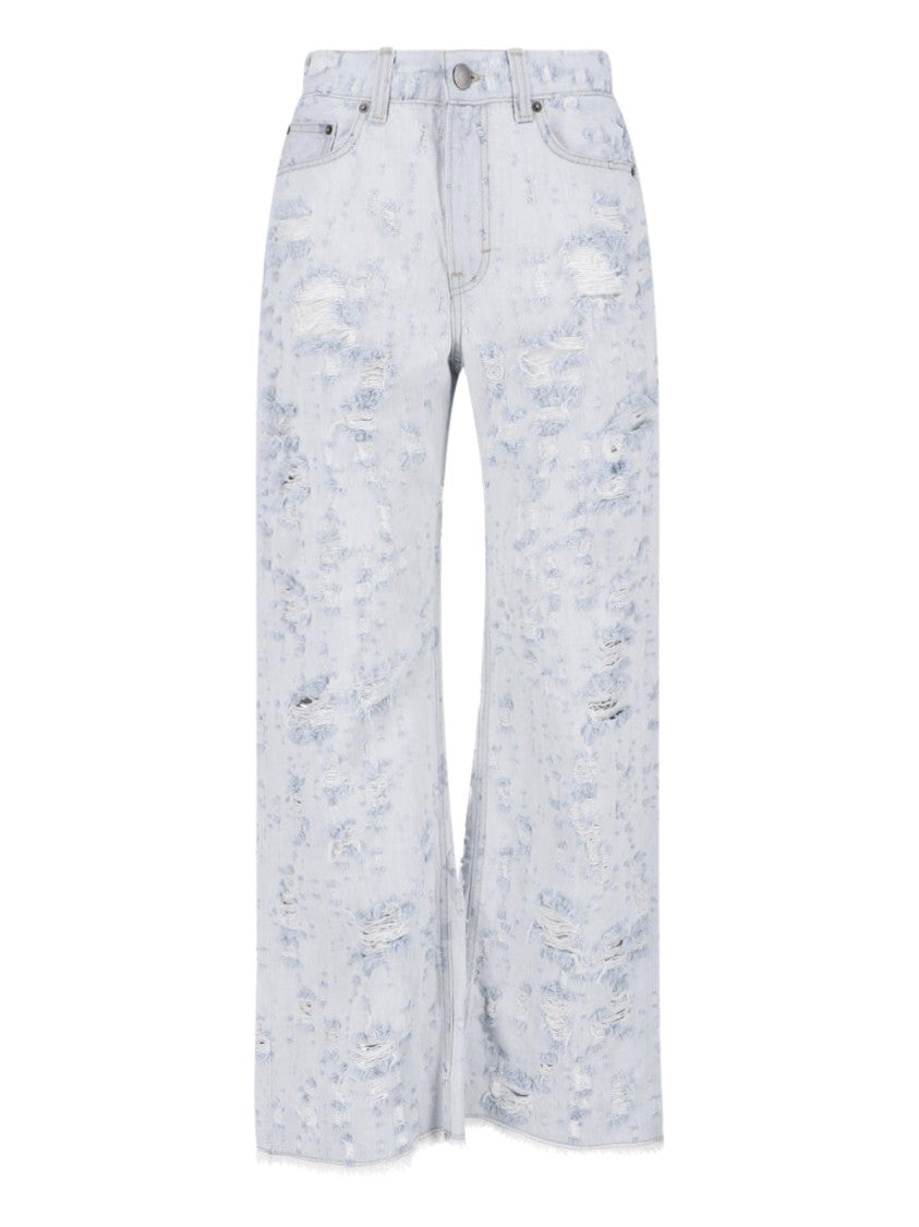 Haikure Light Blue Winny Wide-Leg Destroyed Jeans