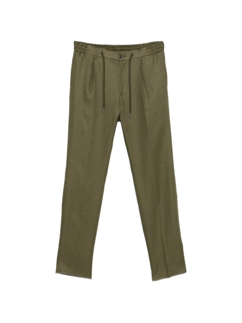 Tagliatore Olive Green Icoman Pleated Trousers