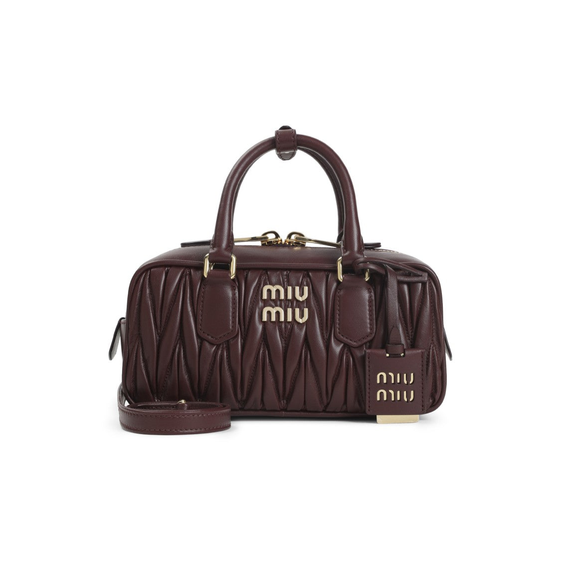 Miu Miu Bordeaux Matelassé Lamb Leather Handbag