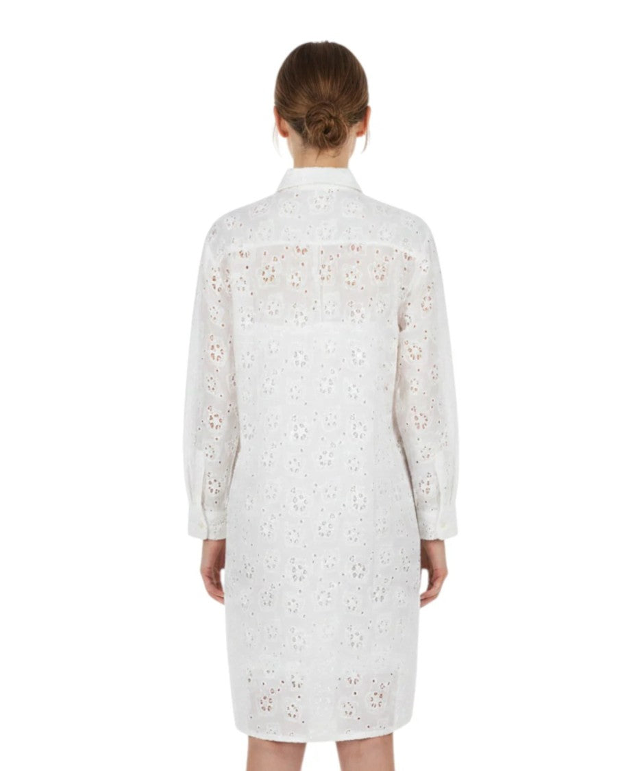 Mc2 Saint Barth Knee-Length Shirt Dress With Eyelet Pattern