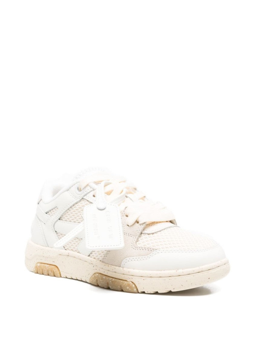 Off-White Bianco E Beige Low-Top Sneakers