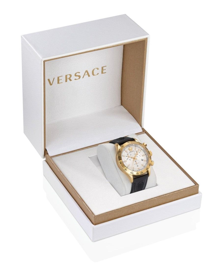 Versace Hellenyium Chrono Leather Watch