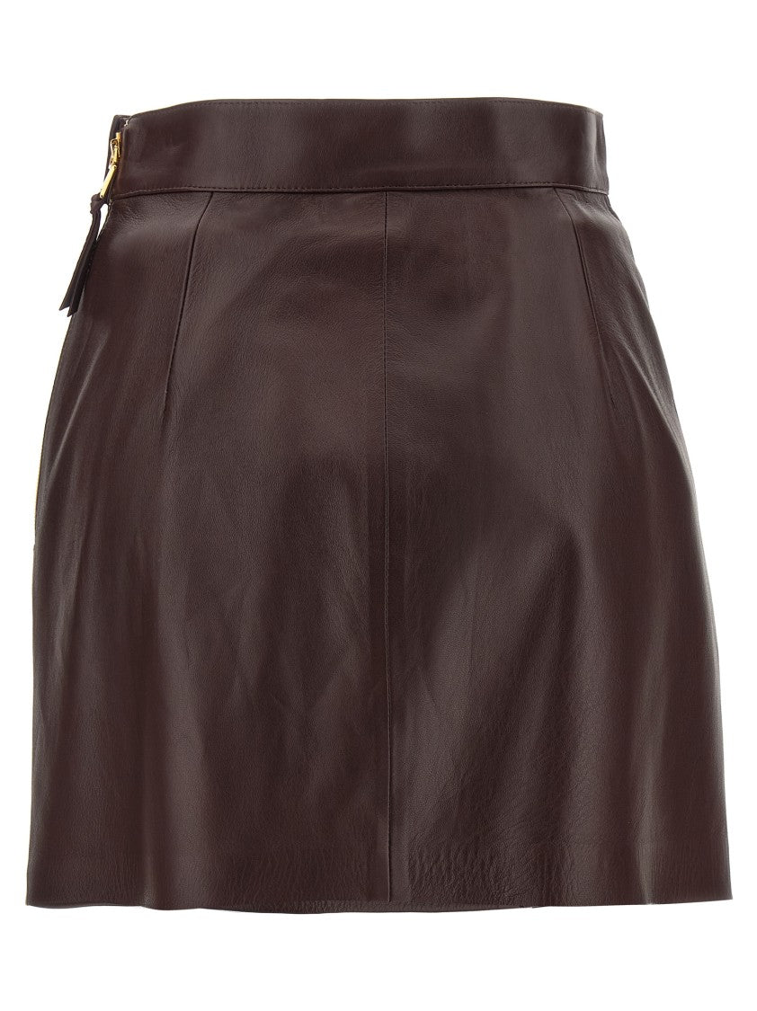 Elisabetta Franchi Nappa Leather Mini Skirt