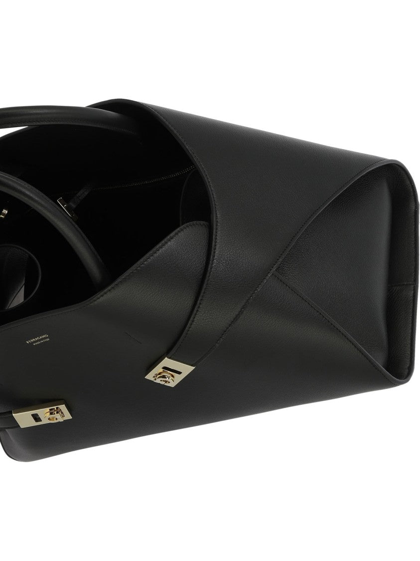 Ferragamo Structured Leather Shoulder Bag