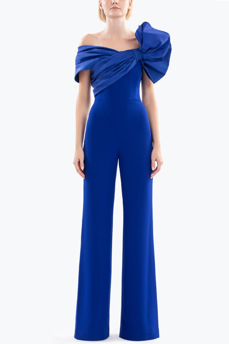 Saiid Kobeisy Draped Bow Jumpsuit