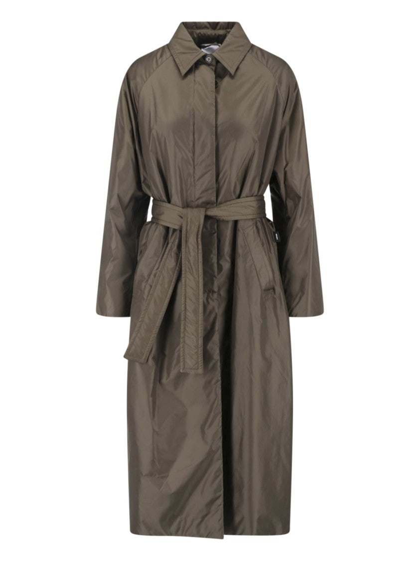 Aspesi Dark Green Nylon Waterproof Trench Coat