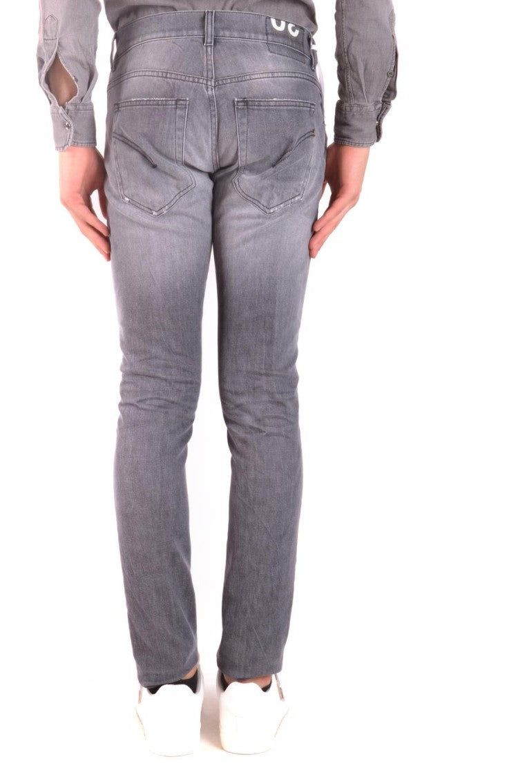 Dondup Faded Black Slim-Fit Jeans With Distressed Details