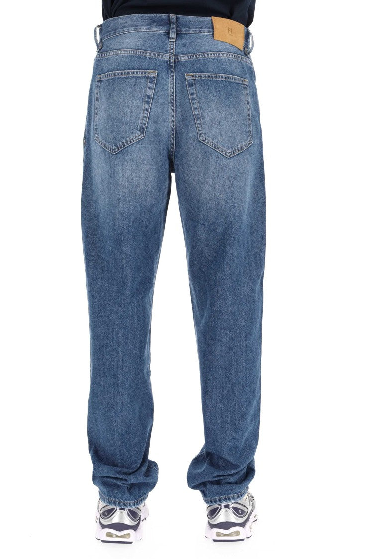 Pt Denim Loose Fit Pure Cotton Denim Jeans