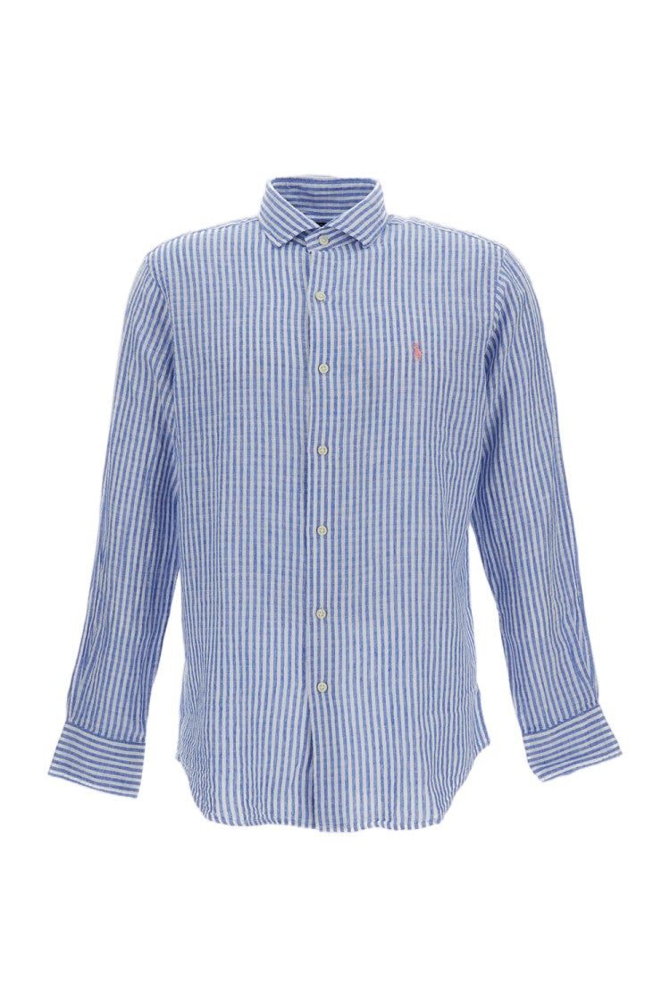 Polo Ralph Lauren Seersucker Stripe Shirt With Embroidered Logo Detail