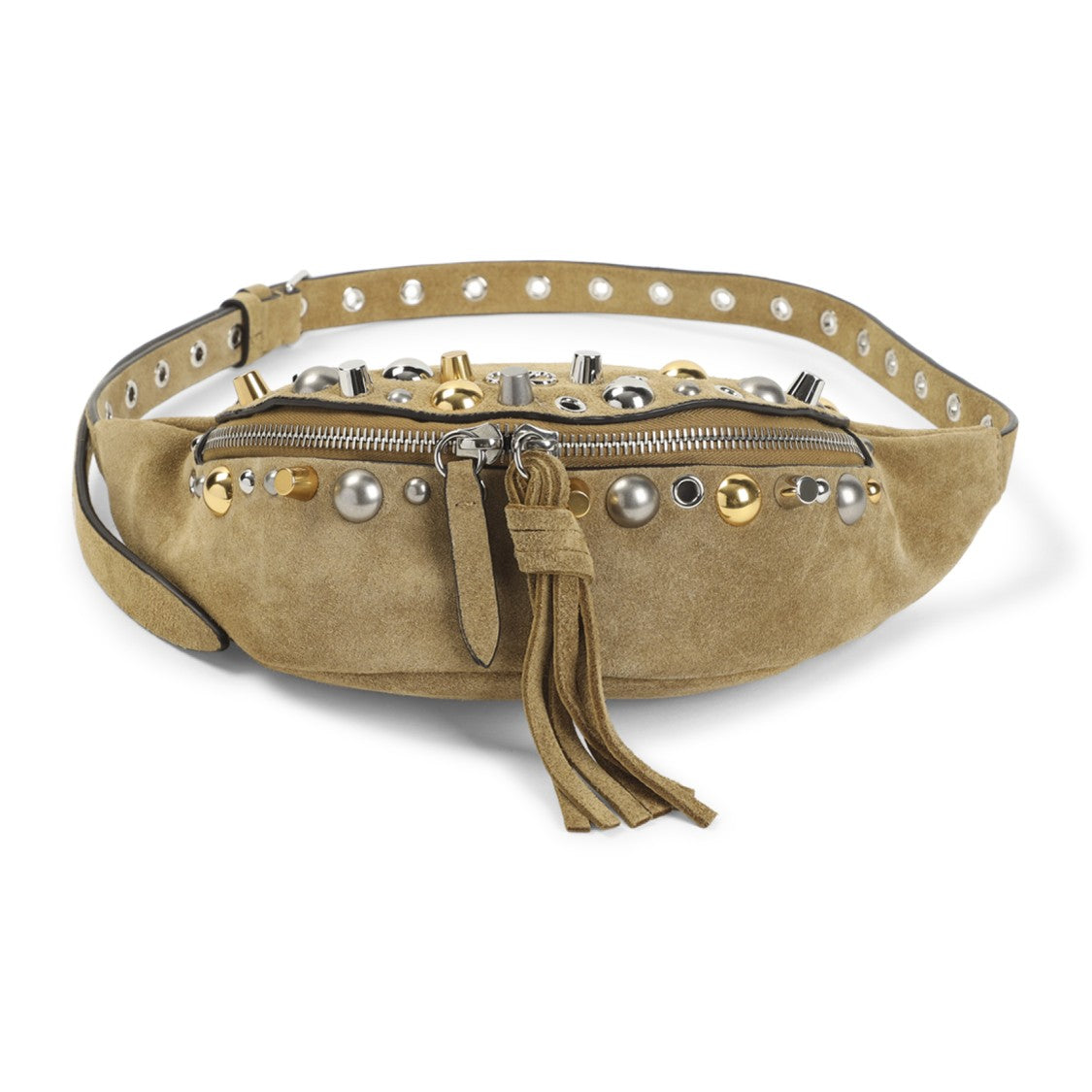 Valentino Garavani Nellcote Beige Suede Leather Belt Bag