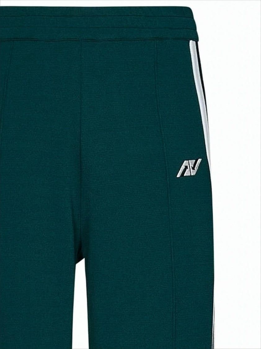 Autry Deep Green Relaxed Fit Jogger Pants With Contrasting Stripes