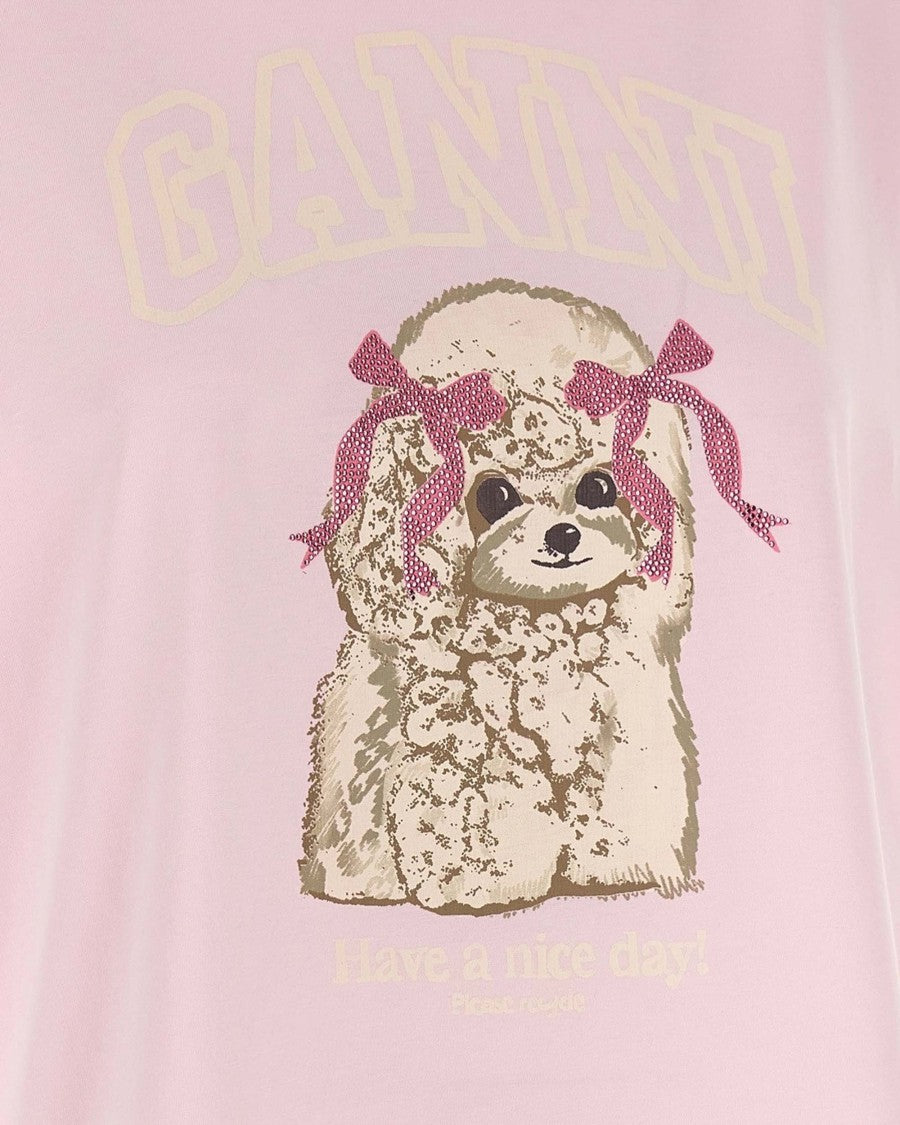 Ganni Poodle Chalk Pink T-Shirt