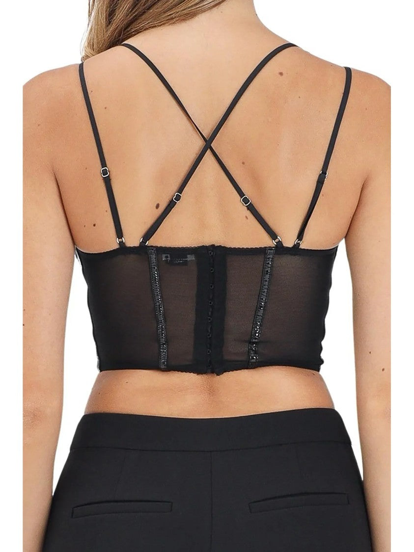 Elisabetta Franchi Black Polyamide-Blend Cropped Top