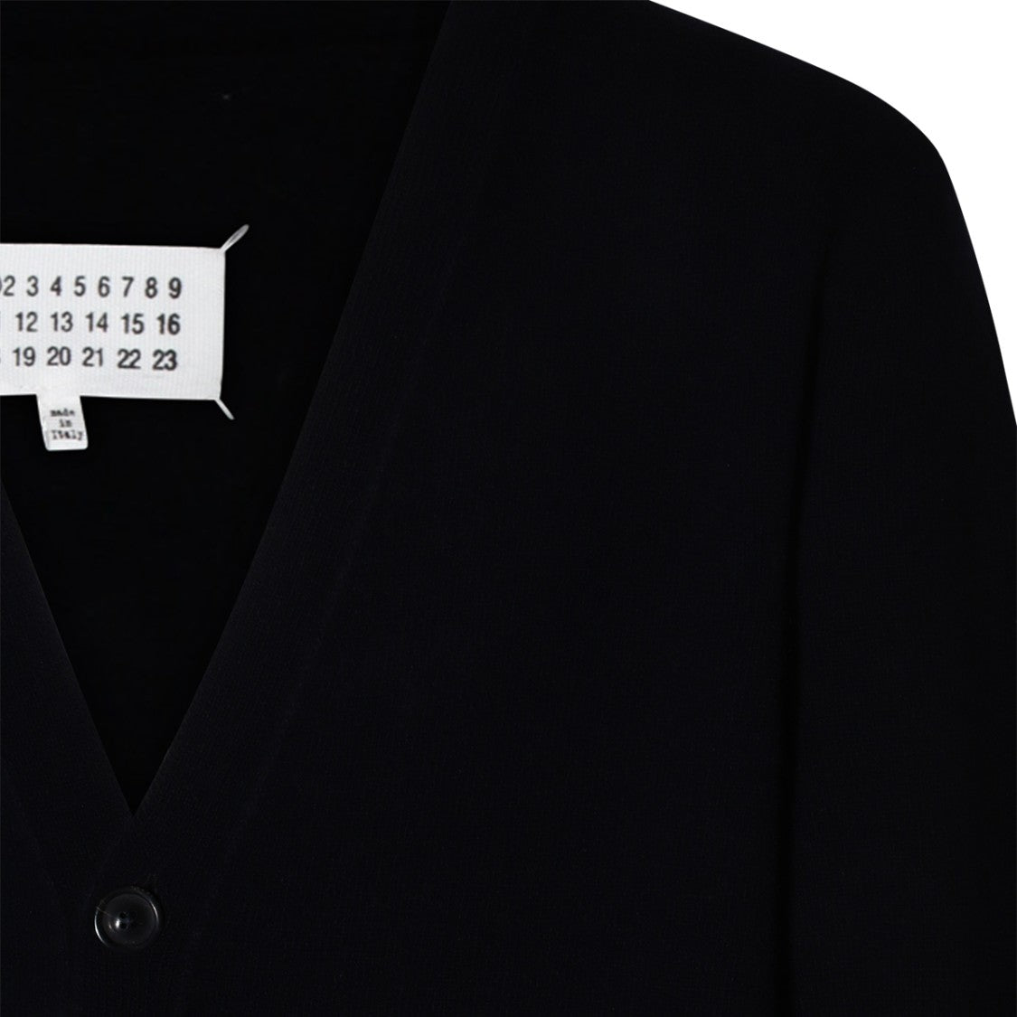 Maison Margiela Navy Blue Wool Knit Cardigan With Deep V-Neck And Button-Down Front
